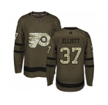 Youth Adidas Philadelphia Flyers #37 Brian Elliott Green Salute to Service Stitched NHL Jersey