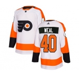 Youth Adidas Philadelphia Flyers #40 Jordan Weal Authentic White Away NHL Jersey