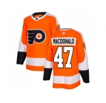 Youth Adidas Philadelphia Flyers #47 Andrew MacDonald Orange Home Authentic Stitched NHL Jersey