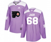 Youth Adidas Philadelphia Flyers #68 Jaromir Jagr Authentic Purple Fights Cancer Practice NHL Jersey