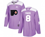 Youth Adidas Philadelphia Flyers #8 Robert Hagg Authentic Purple Fights Cancer Practice NHL Jersey