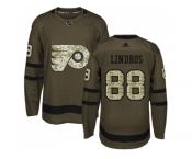 Youth Adidas Philadelphia Flyers #88 Eric Lindros Green Salute to Service Stitched NHL Jersey