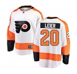 Youth Philadelphia Flyers #20 Taylor Leier Fanatics Branded White Away Breakaway NHL Jersey