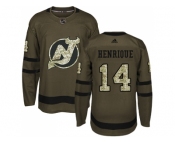 Adidas New Jersey Devils #14 Adam Henrique Green Salute to Service Stitched NHL Jersey