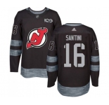 Adidas New Jersey Devils #16 Steve Santini Authentic Black 1917-2017 100th Anniversary Hockey Jersey