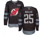 Adidas New Jersey Devils #25 Mirco Mueller Authentic Black 1917-2017 100th Anniversary Hockey Jersey
