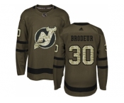 Adidas New Jersey Devils #30 Martin Brodeur Green Salute to Service Stitched NHL Jersey