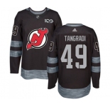 Adidas New Jersey Devils #49 Eric Tangradi Authentic Black 1917-2017 100th Anniversary Hockey Jersey