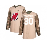 Men Adidas New Jersey Devils #30 Martin Brodeur Camo Authentic 2017 Veterans Day Stitched NHL Jersey