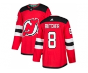 Men Adidas New Jersey Devils #8 Will Butcher Red Home Authentic Stitched NHL Jersey
