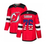 Men's Devils #76 P. K. Subban Red Home USA Flag Stitched Hockey Jersey