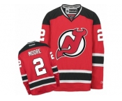 Men's Reebok New Jersey Devils #2 John Moore Authentic Red Home NHL Jersey