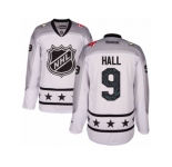 Men's Reebok New Jersey Devils #9 Taylor Hall Authentic White Metropolitan Division 2017 All-Star NHL Jersey