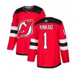New Jersey Devils #1 Keith Kinkaid Authentic Red Home Hockey Jersey