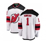 New Jersey Devils #1 Keith Kinkaid Fanatics Branded White Away Breakaway Hockey Jersey