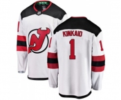 New Jersey Devils #1 Keith Kinkaid Fanatics Branded White Away Breakaway Hockey Jersey