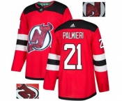 New Jersey Devils #21 Kyle Palmieri Authentic Red Fashion Gold Hockey Jersey
