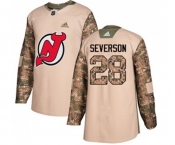 New Jersey Devils #28 Damon Severson Authentic Camo Veterans Day Practice Hockey Jersey