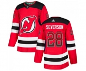 New Jersey Devils #28 Damon Severson Authentic Red Drift Fashion Hockey Jersey