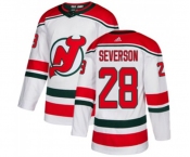 New Jersey Devils #28 Damon Severson Authentic White Alternate Hockey Jersey