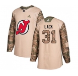 New Jersey Devils #31 Eddie Lack Authentic Camo Veterans Day Practice Hockey Jersey