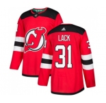 New Jersey Devils #31 Eddie Lack Authentic Red Home Hockey Jersey