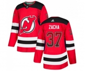 New Jersey Devils #37 Pavel Zacha Authentic Red Drift Fashion Hockey Jersey