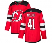 New Jersey Devils #41 Michael McLeod Authentic Red Home Hockey Jersey