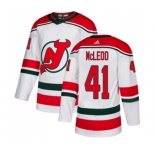 New Jersey Devils #41 Michael McLeod Authentic White Alternate Hockey Jersey