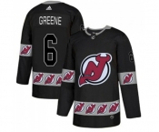 New Jersey Devils #6 Andy Greene Authentic Black Team Logo Fashion Hockey Jersey