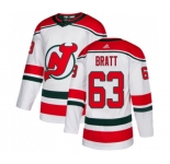 New Jersey Devils #63 Jesper Bratt Authentic White Alternate Hockey Jersey