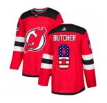 New Jersey Devils #8 Will Butcher Authentic Red USA Flag Fashion Hockey Jersey