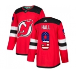New Jersey Devils #9 Taylor Hall Authentic Red USA Flag Fashion Hockey Jersey