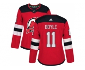 Women Adidas New Jersey Devils #11 Brian Boyle Red Home Authentic Stitched NHL Jersey