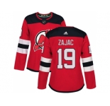 Women Adidas New Jersey Devils #19 Travis Zajac Red Home Authentic Stitched NHL Jersey