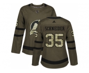 Women Adidas New Jersey Devils #35 Cory Schneider Green Salute to Service Stitched NHL Jersey