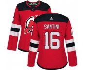 Women New Jersey Devils #16 Steve Santini Authentic Red Home Hockey Jersey