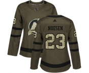 Women New Jersey Devils #23 Stefan Noesen Authentic Green Salute to Service Hockey Jersey