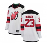 Women New Jersey Devils #23 Stefan Noesen Fanatics Branded White Away Breakaway Hockey Jersey