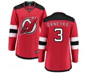Women New Jersey Devils #3 Ken Daneyko Fanatics Branded Red Home Breakaway Hockey Jersey