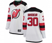 Women New Jersey Devils #30 Martin Brodeur Fanatics Branded White Away Breakaway Hockey Jersey