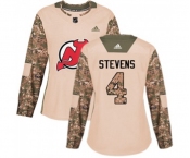 Women New Jersey Devils #4 Scott Stevens Authentic Camo Veterans Day Practice Hockey Jersey
