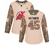 Women New Jersey Devils #45 Sami Vatanen Authentic Camo Veterans Day Practice Hockey Jersey
