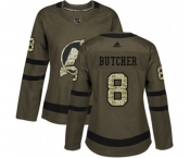 Women New Jersey Devils #8 Will Butcher Authentic Green Salute to Service Hockey Jersey