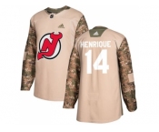 Youth Adidas New Jersey Devils #14 Adam Henrique Camo Authentic 2017 Veterans Day Stitched NHL Jersey