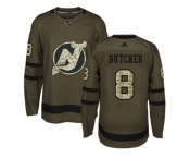 Youth Adidas New Jersey Devils #8 Will Butcher Green Salute to Service Stitched NHL Jersey