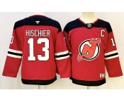 Youth New Jersey Devils #13 Nico Hischier Red 2024-25 Home With C Patch Stitched Hockey Jersey