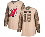 Youth New Jersey Devils #16 Steve Santini Authentic Camo Veterans Day Practice Hockey Jersey