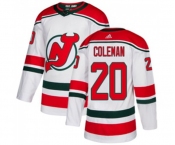 Youth New Jersey Devils #20 Blake Coleman Authentic White Alternate Hockey Jersey