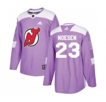Youth New Jersey Devils #23 Stefan Noesen Authentic Purple Fights Cancer Practice Hockey Jersey